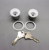 Global Door Controls - Cerradura de cilindro de embutir de zinc de 1 pulgada, TH1100-ZCX2WH, (paquete de 2)