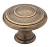 Brainerd Jackson Round Cabinet Door Knob Antique Brass 1-3/8" #142967