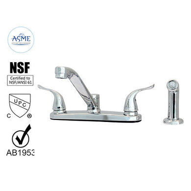 Wasserman 20156143 - Hybrid Metal Deck Faucet with Low Spout Double Handle