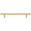 160 mm Center-to-Center Brushed Gold Naples Cabinet Bar Pull, #220BG