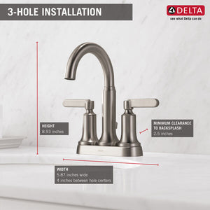 Delta - ALUX Two Handle Centerset Bathroom Faucet In Spotshield Brushed Nickel