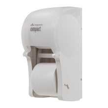 Load image into Gallery viewer, Georgia-Pacific Compact 56767 Translucent White Vertical Double Roll Bathroom Tissue Dispenser