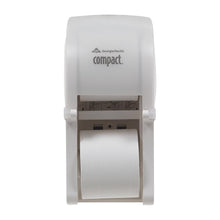 Load image into Gallery viewer, Georgia-Pacific Compact 56767 Translucent White Vertical Double Roll Bathroom Tissue Dispenser