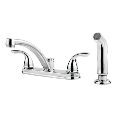 Pfister LF0354THC Kitchen Faucet Two Handle Polished Chrome Side Sprayer Included Polished Chrome