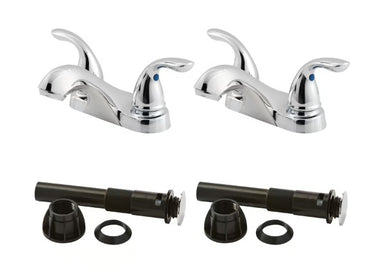 Pfirst Series 4 in. Centerset 2-Handle Bathroom Faucet Combo Kit n Polished Chrome (2-Pack)