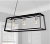 HD-1547AN Walden Forge 3-Light Black Frame Linear Island Pendant with Antique Nickel