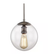 HD-1611HN 9 in. 1-Light Historic Nickel Globe Pendant with Vintage Bulb Included