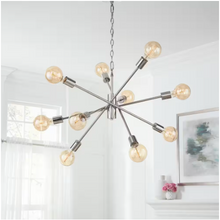 Load image into Gallery viewer, Fife 10-Light Polished Nickel Sputnik Chandelier with G30 Vintage Bulbs