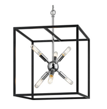 Load image into Gallery viewer, Halley 16 in. 6-Light Matte Black Pendant with Polished Chrome Cluster