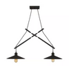 Colgante de isla lineal Halstead de bronce vintage con 2 luces