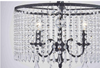 HD-1145MB Calisitti 6-Light HD-1139 Matte Black Drum Chandelier with K9 Crystal Dangles, Glam Styled Dining Room Chandelier