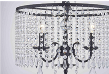 Load image into Gallery viewer, HD-1145MB Calisitti 6-Light HD-1139 Matte Black Drum Chandelier with K9 Crystal Dangles, Glam Styled Dining Room Chandelier