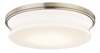 Drift 16" LED Flushmount, Satin Nickel with White Opal Glass