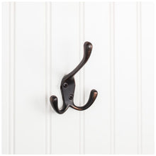 Load image into Gallery viewer, 4" Brushed Oil Rubbed Bronze Large Triple Prong Wall Mounted Hook