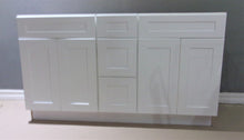 Load image into Gallery viewer, 60" POLAR WHITE VANITY COMBO SINK THREE DRAWERS, 4 DOORS, 3 DRAWERS, 2 FALSE FRONTS (For Sale In Store Only)