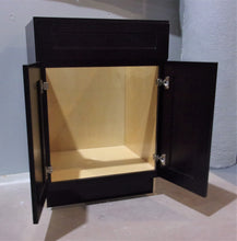 Load image into Gallery viewer, 24" ESPRESSO FINISH VANITY SINK BASE, 2 DOORS, 1 FALSE FRONT
