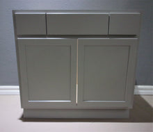 Load image into Gallery viewer, 36" PEBBLE GREY VANITY BASE TOP DRAWERS, 2 DOORS, 2 DRAWERS 1 FALSE FRONT