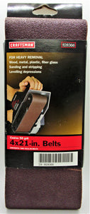 Craftsman 4"x21" Sanding Belts, Coarse 50 grit, #928366