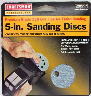 Craftsman 3-Pack 150 Grit 8 Hole Sanding Discs,  #928517