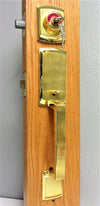 Kwikset Esquire Handleset 671 LIP 3 PK RCL 3223 cilindro único, acabado de latón pulido