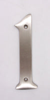 BHP Número de casa de latón macizo de 4" (102 mm) - (níquel satinado)