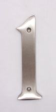 Cargar imagen en el visor de la galería, BHP Número de casa de latón macizo de 4" (102 mm) - (níquel satinado)