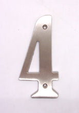 Cargar imagen en el visor de la galería, BHP Número de casa de latón macizo de 4" (102 mm) - (níquel satinado)
