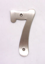 Cargar imagen en el visor de la galería, BHP Número de casa de latón macizo de 4" (102 mm) - (níquel satinado)