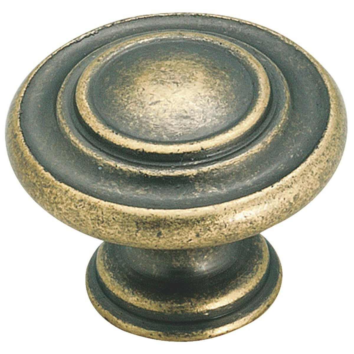 allen + roth 1-1/4-in Antique Brass and Porcelain White Round Transitional Cabinet  Knob in the Cabinet Knobs department at