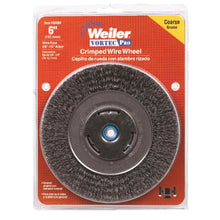 Load image into Gallery viewer, Weiler 36004 6&quot; x 0.014&quot; x 1/2&quot; Carbon Steel Crimped Bench Grinder Wire Wheel