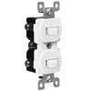 ENERLITES - Dos interruptores combinados de 15 A con cableado lateral unipolar blanco