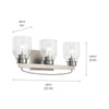 Vendana 20.5" 3 Light Brushed Nickel Vanity Light #37528