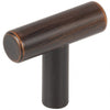1-9/16" Dark Brushed Bronze Overall Length Naples Cabinet "T" Knob 40DBB