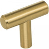 1-9/16" Overall Length Satin Bronze Naples Cabinet "T" Knob #40SBZ