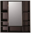 DECOLAV 9700-RM Wood Frame Medicine Cabinet with Double-Sided Mirror, Red Mahogany