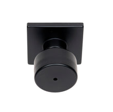 Cargar imagen en el visor de la galería, BHP Union Square Modern Flat Bed/Baño Privacidad Perilla de la puerta Manija interior con roseta cuadrada en negro mate #44244BLK