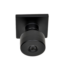 Cargar imagen en el visor de la galería, BHP - Cerradura con manija exterior para puerta de entrada con llave plana moderna Union Square con roseta cuadrada en negro mate #44544BLK