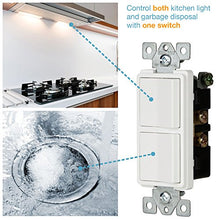 Load image into Gallery viewer, ENERLITES - White - 15 Amp Max. - Decorator Double Switch