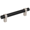 96 mm de centro a centro negro mate con llave de níquel satinado Tirador de barra de gabinete grande #596MBSN