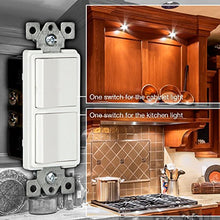 Load image into Gallery viewer, ENERLITES - White - 15 Amp Max. - Decorator Double Switch