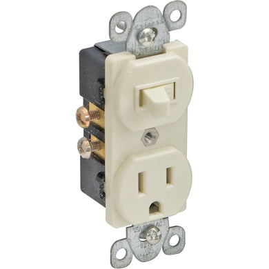Single Pole Switch And Receptacle – White