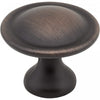 1-1/8" Diameter Brushed Oil Rubbed Bronze Button Watervale Cabinet Mushroom Knob #647DBAC