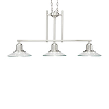 Load image into Gallery viewer, Kichler Galileo 32-in 3-Light Brushed Nickel Kitchen Island Light with Clear Shade #0732923