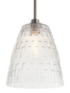 Kichler Brushed Nickel Transitional Clear Glass Cone Mini Pendant Light #82277