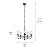 Candelabro Carlo de 23" y 5 luces, negro #82351