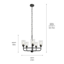 Cargar imagen en el visor de la galería, Candelabro Carlo de 23" y 5 luces, negro #82351
