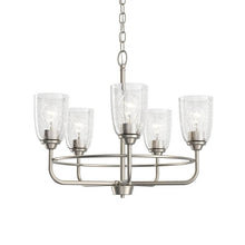 Cargar imagen en el visor de la galería, Candelabro Carlo de 23" con 5 luces, níquel cepillado #82361