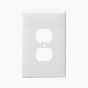Enerlites White 1-Gang Mid-Size Duplex Receptacle Plastic Wall Plates #8821M-W