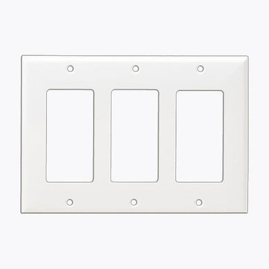 Enerlites White Colored 3-Gang Decorator/GFCI Plastic Wall plates