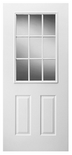 Load image into Gallery viewer, 22-in x 36-in Clear Front Half Door Glass Inserts With Grid Over Glass 9 - Lite ("For Sale In Store Only")